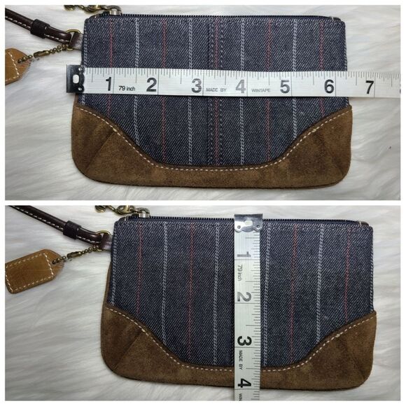 Coach|Wool Blend Pinstripe Wristlet Wallet - Picture 5 of 5